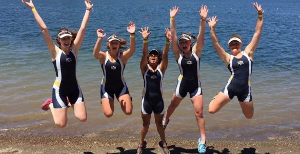 BIR Varsity Girls 4+ Celebrating at Nationals 2018