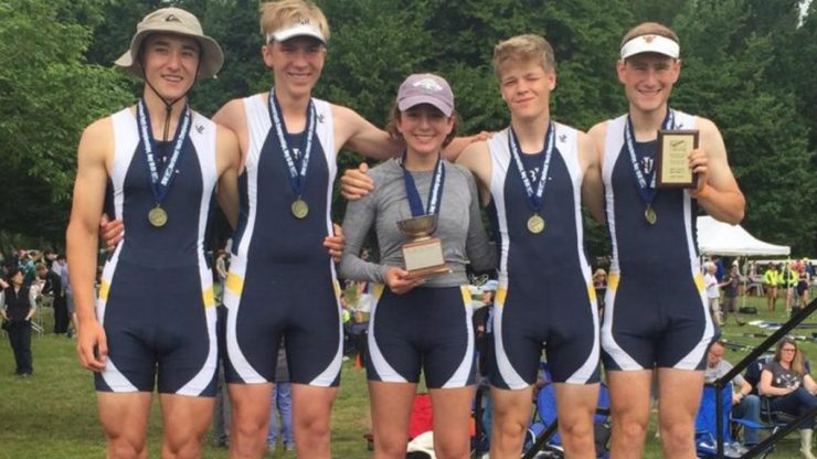 Boy's LTWT 4+: Noah Faust, Colin Lindquist, Veronica Liberman, Josh Philip, Hudson Dore