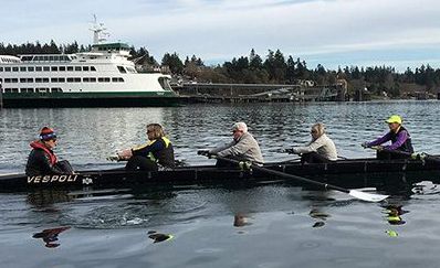 BIR Masters rowers near ferry